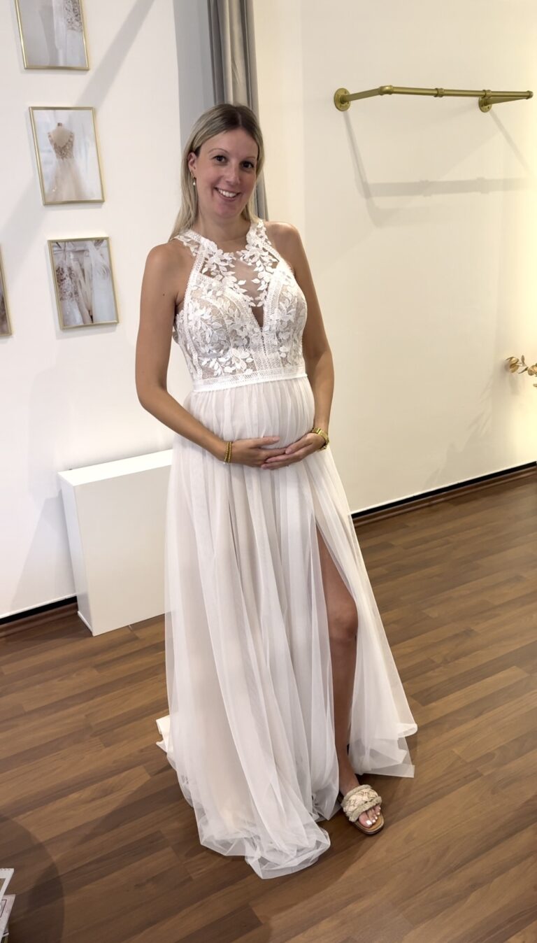 Umstandsbrautkleid Schleier & Spitze Brautmode